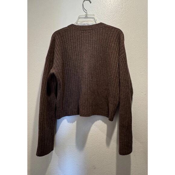 Reformation Trieste Regenerative Merino Wool Cardigan Women’s Size XS Brown - Picture 2 of 7